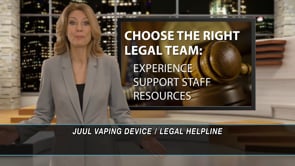 Example legal marketing television advertisement for JUUL vaping injury litigation