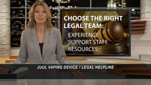 Example legal marketing television advertisement for JUUL vaping injury litigation