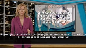 Legal marketing graphic about Allergan Breast implant litigation