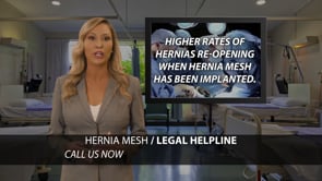 Example legal marketing television advertisement for Hernia Mesh injuries