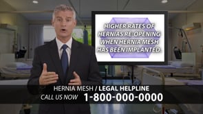 Example legal marketing television advertisement for Hernia Mesh injuries