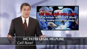 Example legal marketing television advertisement for IVC filter injury litigation