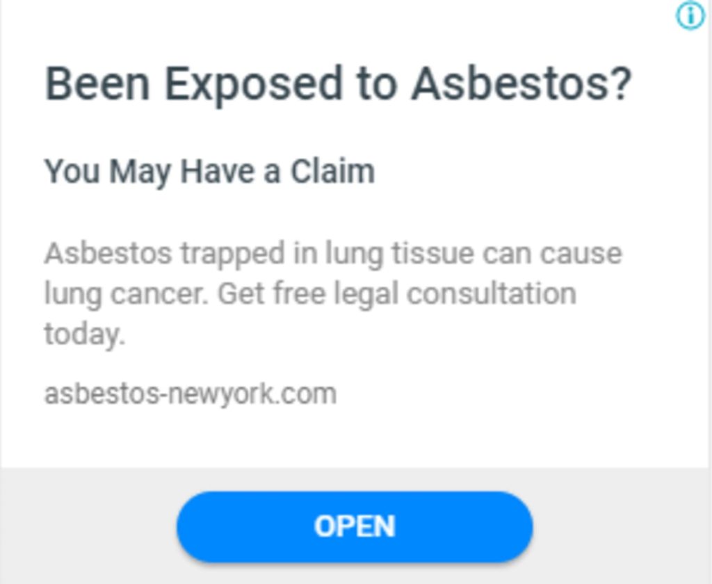 Photo representing mesothelioma cases as a social media ad for injury lawyer marketing