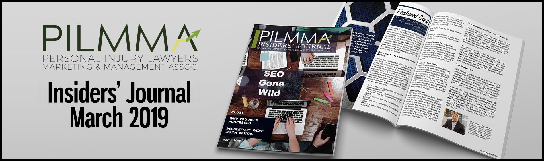 Graphic showing the PILMMA Insiders' Journal March 2019