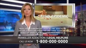 Example legal marketing television advertisement for opioid injury litigation