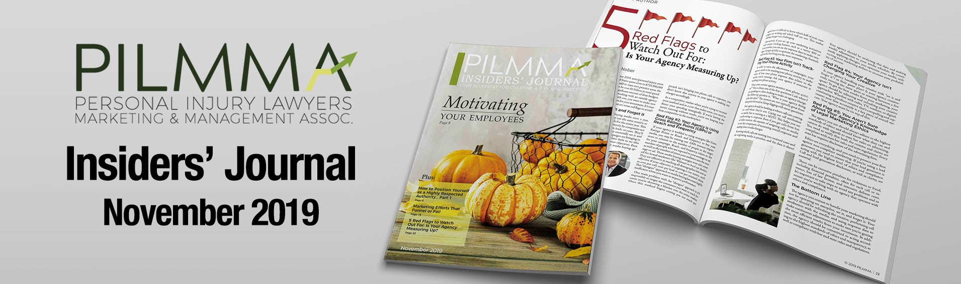 Graphic featuring PILMMA Insiders' Journal November 2019