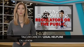 Example legal marketing television advertisement for Talc injury litigation