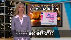 Example legal marketing television advertisement for Taxotere injury litigation