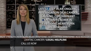 Example legal marketing television advertisement for Zantac cancer injury litigation