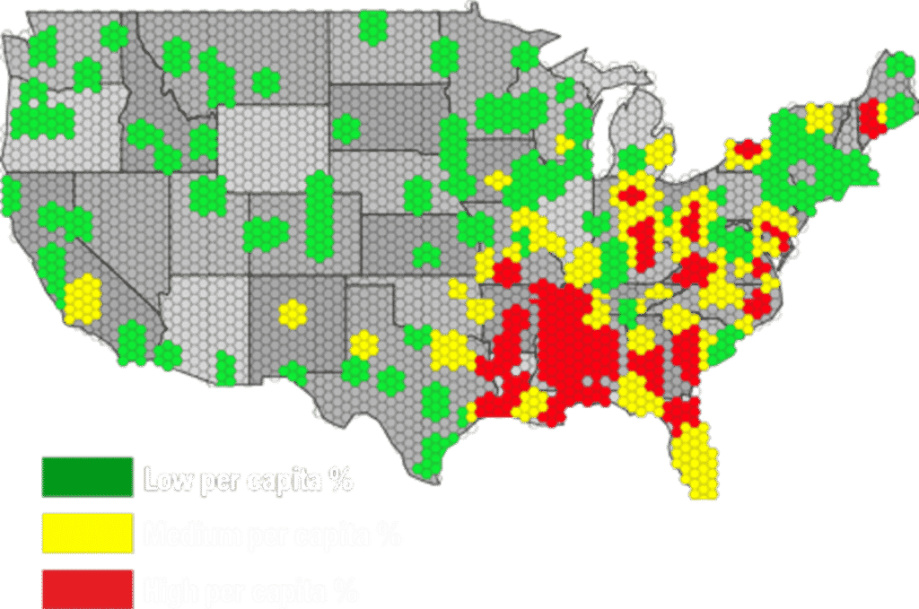 Data map of the United States