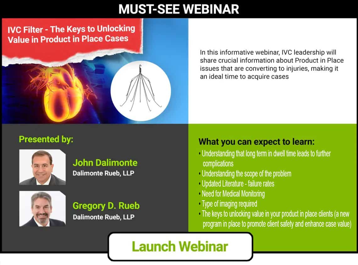 Infographic for IVC Filter Product in Place Issues