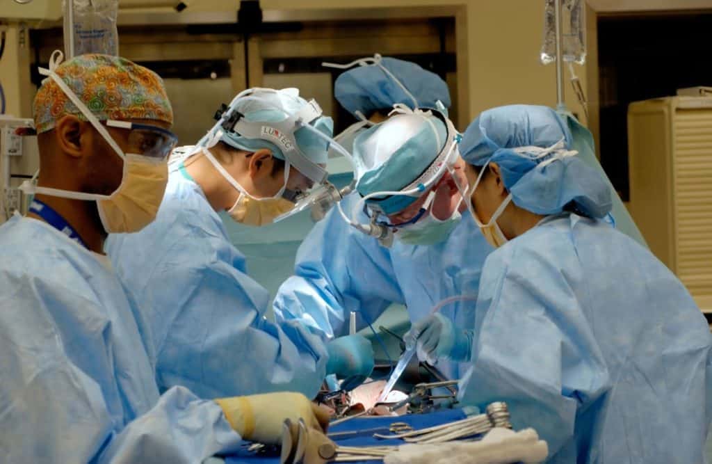 Photo of doctors performing surgery related to IVC Filter and hip replacement