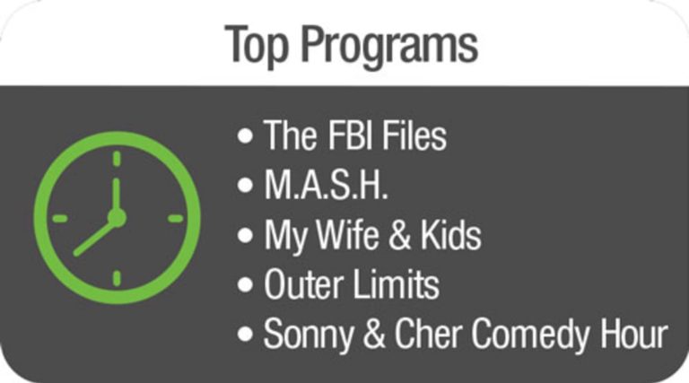 Graphic showing top television program demographics from data for Roundup