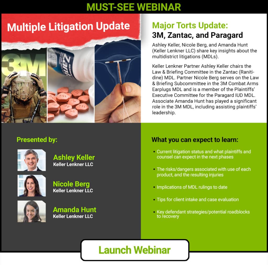 Infographic with Updates for Multiple Litigations