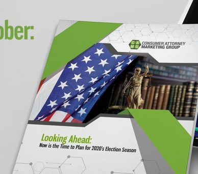 Graphic with an article by Steve Nober about planning legal marketing around election seasons